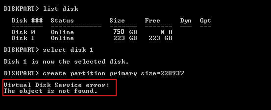 Created partition of hard drive